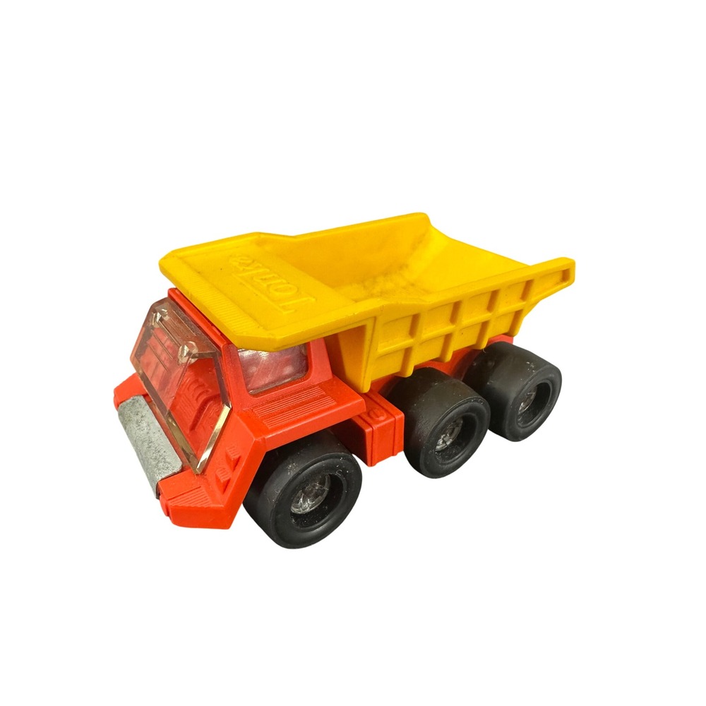 Vintage‎ Tonka Dump Truck Red Yellow Plastic Metal 6 Wheel Construction Toy